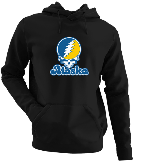 Alaska Stealie Premium Unisex Hoodie — Design: Alaska Fairbanks University of — Black