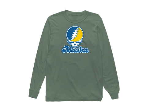 Alaska Stealie Premium Unisex Long-Sleeve — Design: Alaska Fairbanks University of — Light Green