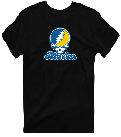 Alaska Stealie Premium Unisex T-Shirt — Design: Alaska Fairbanks University of — Black
