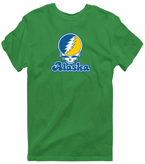 Alaska Stealie Premium Unisex T-Shirt — Design: Alaska Fairbanks University of — Irish Green