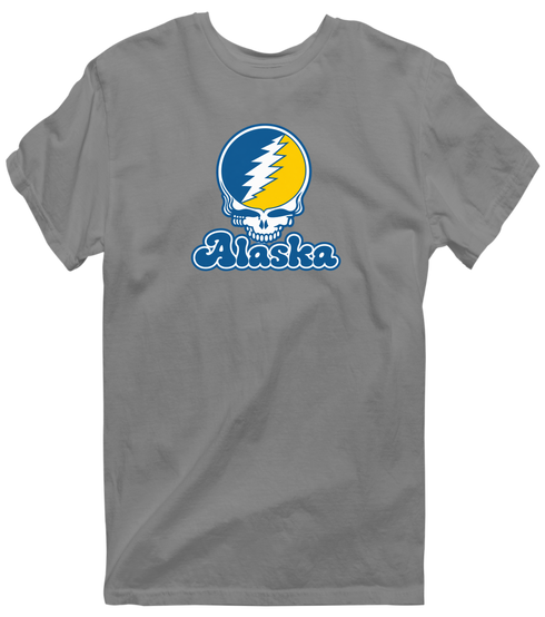 Alaska Stealie Premium Unisex T-Shirt — Design: Alaska Fairbanks University of — Dark Heather