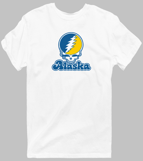 Alaska Stealie Premium Unisex T-Shirt — Design: Alaska Fairbanks University of — White