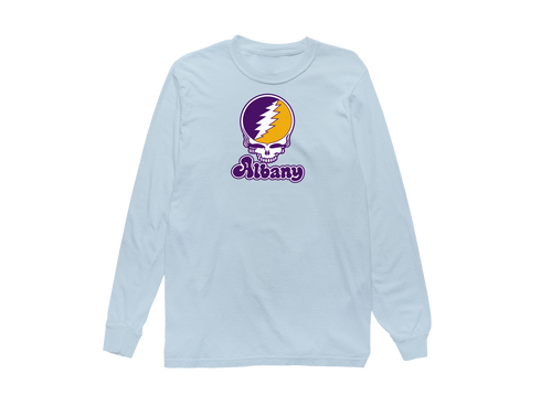 Albany Stealie Premium Unisex Long-Sleeve — Design: Albany University at — Chambray