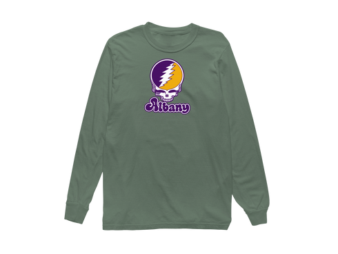 Albany Stealie Premium Unisex Long-Sleeve — Design: Albany University at — Light Green