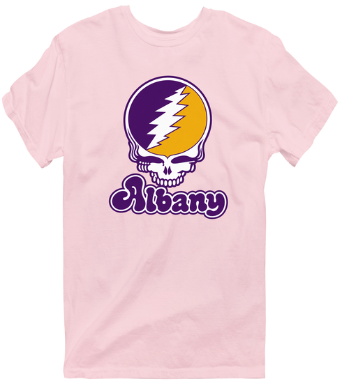 Albany Stealie Premium Unisex T-Shirt — Design: Albany University at — Light Pink