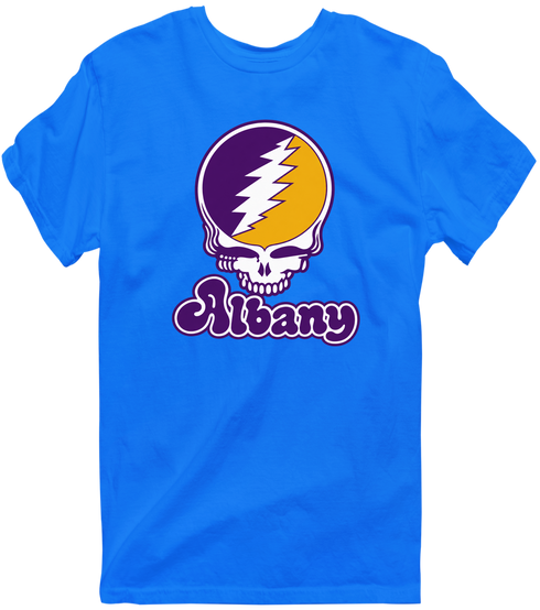 Albany Stealie Premium Unisex T-Shirt — Design: Albany University at — Royal