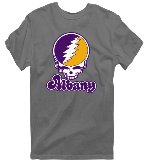 Albany Stealie Premium Unisex T-Shirt — Design: Albany University at — Charcoal