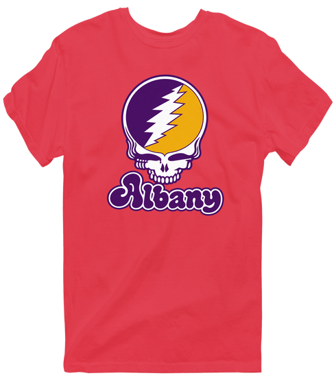 Albany Stealie Premium Unisex T-Shirt — Design: Albany University at — Heather Red