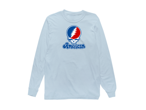American Stealie Premium Unisex Long-Sleeve — Design: American University — Chambray