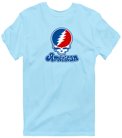 American Stealie Premium Unisex T-Shirt — Design: American University — Light Blue