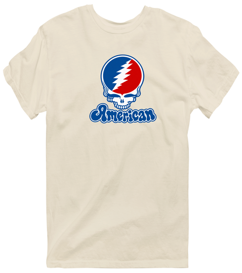 American Stealie Premium Unisex T-Shirt — Design: American University — Sand