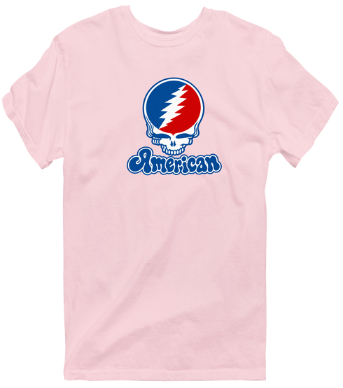 American Stealie Premium Unisex T-Shirt — Design: American University — Light Pink