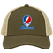 American Stealie Premium Unisex Trucker Cap — Design: American University — Moss/Khaki