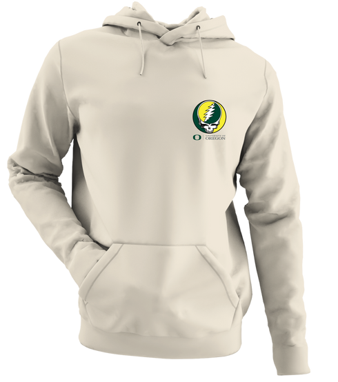 University of Oregon - Premium Grateful Dead Left Chest Hoodie - Sand
