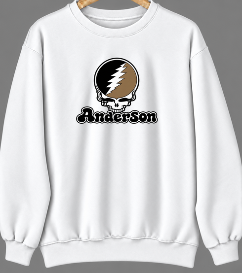 Anderson Stealie Premium Unisex Crewneck — Design: Anderson University — White