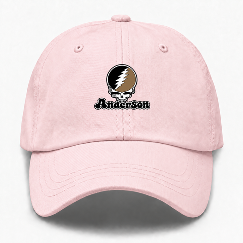 Anderson Stealie Premium Unisex Dad Hat — Design: Anderson University — Pink