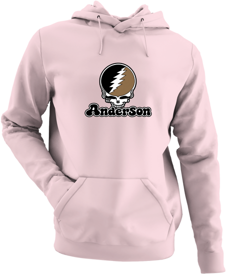 Anderson Stealie Premium Unisex Hoodie — Design: Anderson University — Light Pink