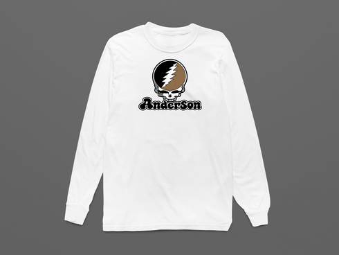 Anderson Stealie Premium Unisex Long-Sleeve — Design: Anderson University — White