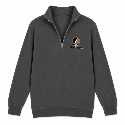 Anderson Stealie Premium Unisex Quarter-Zip — Design: Anderson University — Charcoal