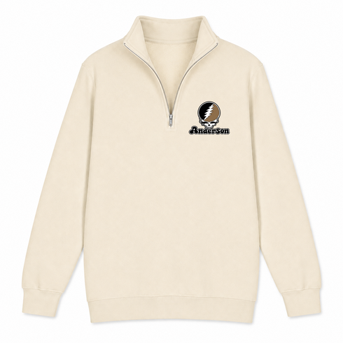 Anderson Stealie Premium Unisex Quarter-Zip — Design: Anderson University — Sand