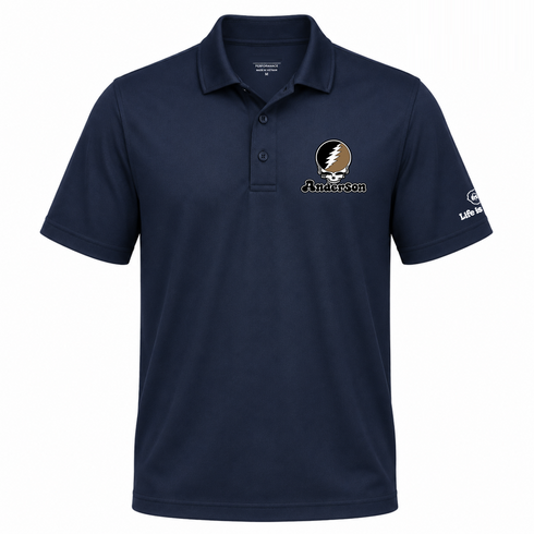 Anderson Stealie Premium Unisex Polo — Design: Anderson University — Navy