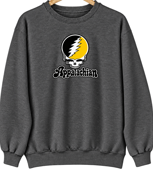 Appalachian Stealie Premium Unisex Crewneck — Design: Appalachian State University — Dark Heather