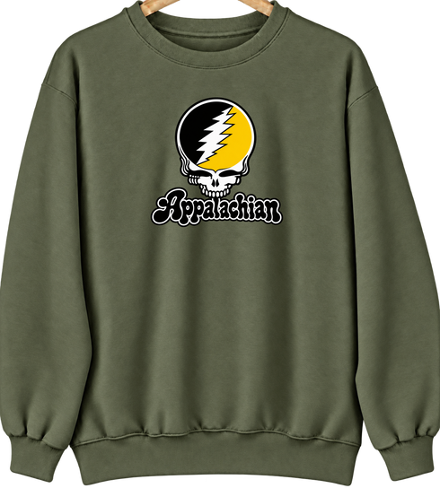 Appalachian Stealie Premium Unisex Crewneck — Design: Appalachian State University — Military Green