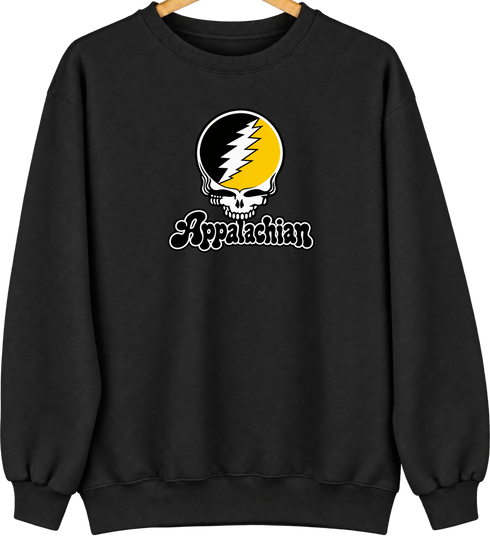 Appalachian Stealie Premium Unisex Crewneck — Design: Appalachian State University — Black