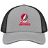 Arcadia Stealie Premium Unisex Trucker Cap — Design: Arcadia University — Heather Grey/Black
