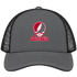 Arcadia Stealie Premium Unisex Trucker Cap — Design: Arcadia University — Charcoal/Black