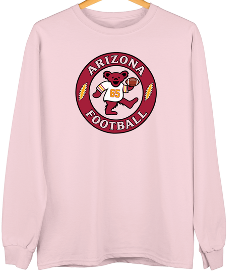 Arizona Football Dancing Bear Premium Crewneck — Arizona Cardinals — Light Pink
