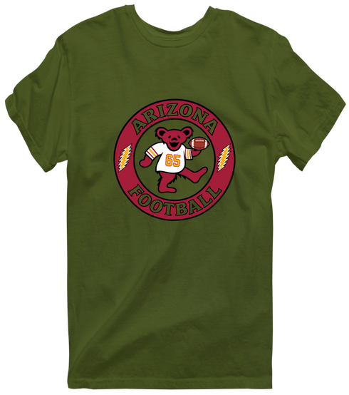 Arizona Football Dancing Bear Premium T-Shirt — Arizona Cardinals — Military Green