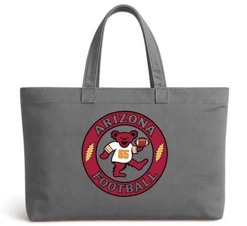 Arizona Football Dancing Bear Premium Tote Bag — Arizona Cardinals — Grey