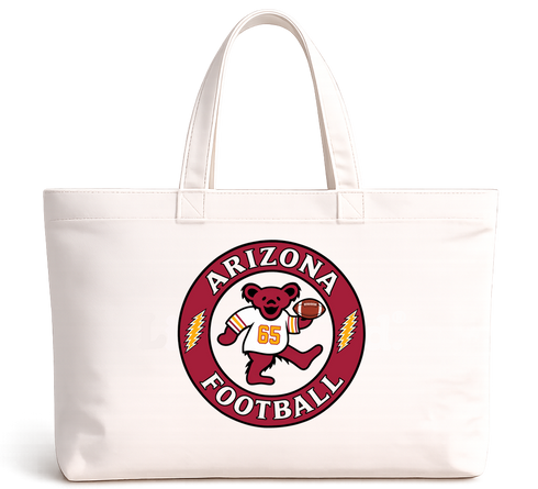 Arizona Football Dancing Bear Premium Tote Bag — Arizona Cardinals — White