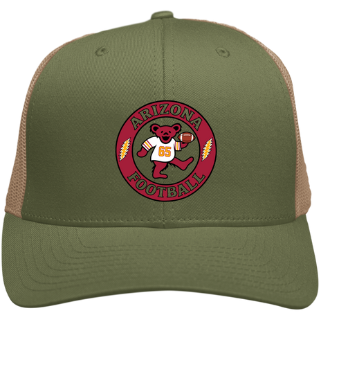 Arizona Football Dancing Bear Premium Trucker Cap — Arizona Cardinals — Moss/Khaki