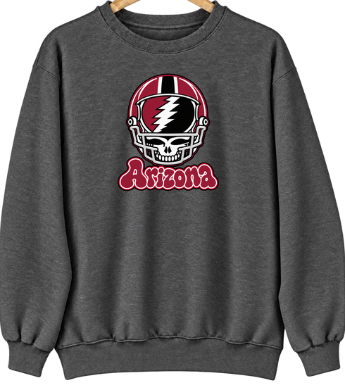 Arizona Helmet Stealie Premium Unisex Crewneck — Arizona Cardinals — Dark Heather