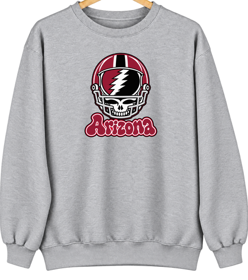 Arizona Helmet Stealie Premium Unisex Crewneck — Arizona Cardinals — Sport Grey