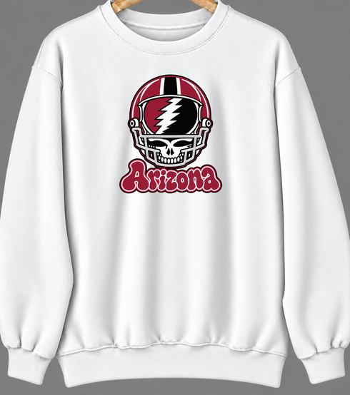 Arizona Helmet Stealie Premium Unisex Crewneck — Arizona Cardinals — White