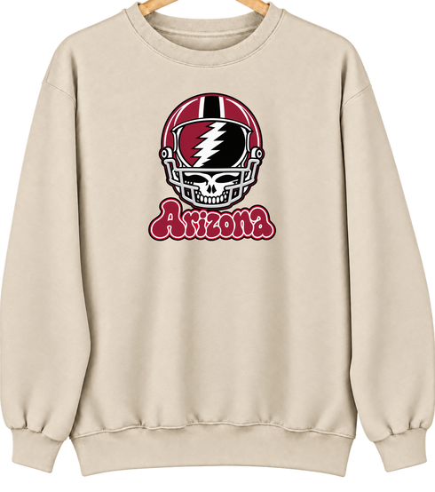 Arizona Helmet Stealie Premium Unisex Crewneck — Arizona Cardinals — Sand