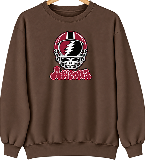 Arizona Helmet Stealie Premium Unisex Crewneck — Arizona Cardinals — Brown