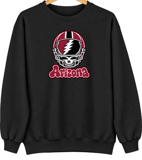 Arizona Helmet Stealie Premium Unisex Crewneck — Arizona Cardinals — Black