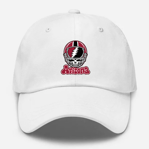 Arizona Helmet Stealie Premium Unisex Dad Hat — Arizona Cardinals — White