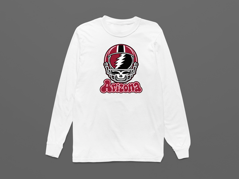 Arizona Helmet Stealie Premium Unisex Long-Sleeve — Arizona Cardinals — White
