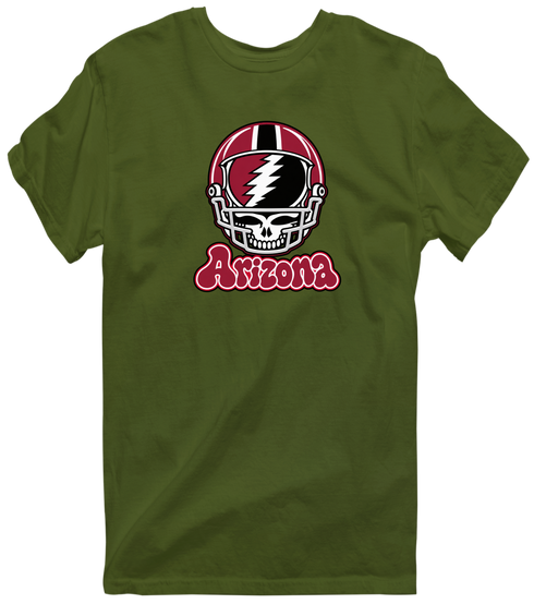Arizona Helmet Stealie Premium Unisex T-Shirt — Arizona Cardinals — Military Green