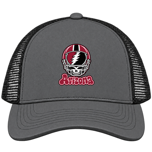 Arizona Helmet Stealie Premium Unisex Trucker Cap — Arizona Cardinals — Charcoal/Black