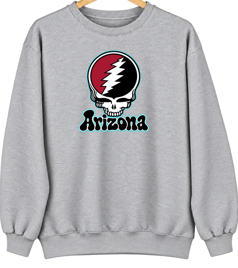Arizona Baseball Stealie Grateful Dead Crewneck — Arizona Diamondbacks — Sport Grey