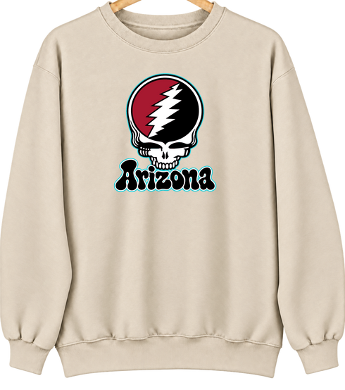 Arizona Baseball Stealie Grateful Dead Crewneck — Arizona Diamondbacks — Sand
