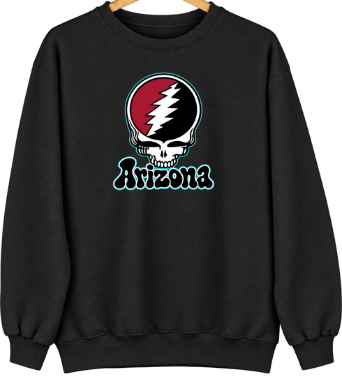 Arizona Baseball Stealie Grateful Dead Crewneck — Arizona Diamondbacks — Black