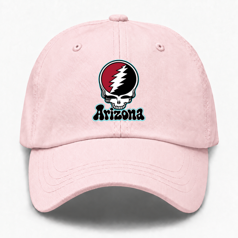 Arizona Baseball Stealie Grateful Dead Dad Hat — Arizona Diamondbacks — Pink
