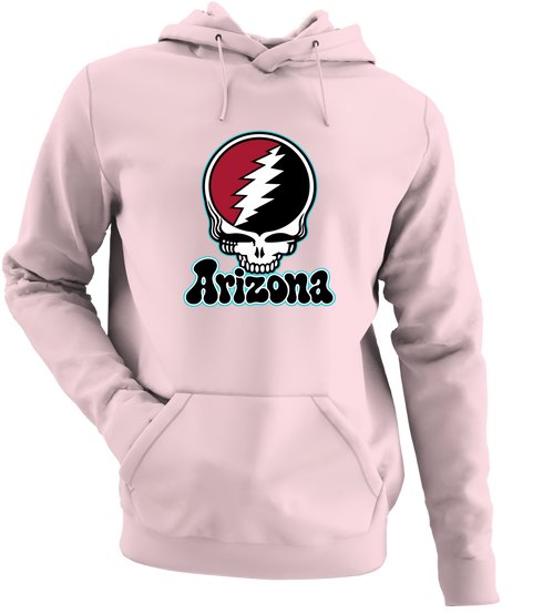 Arizona Baseball Stealie Grateful Dead Hoodie — Arizona Diamondbacks — Light Pink